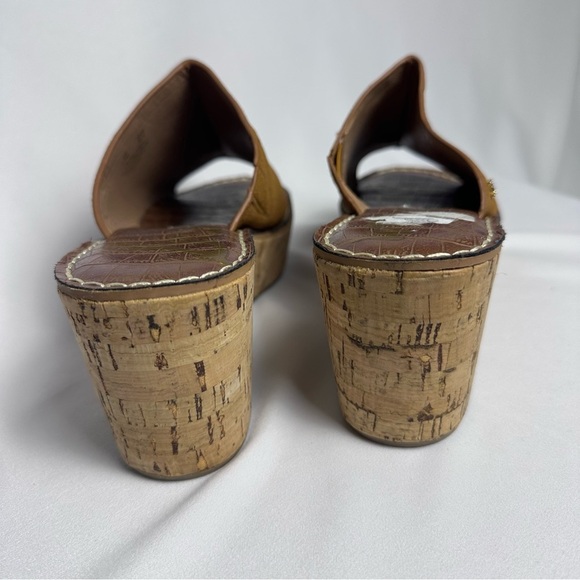 SAM EDELMAN Ranger Cork Wedge Brown Platform Open Toe Sandals sz 8.5 - Picture 7 of 11